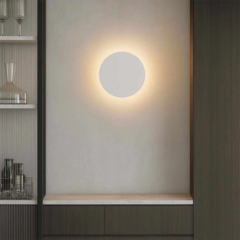Orlan 250mm LED Colour-Shifting Disc Wall Sconce White Large - LLOL045W