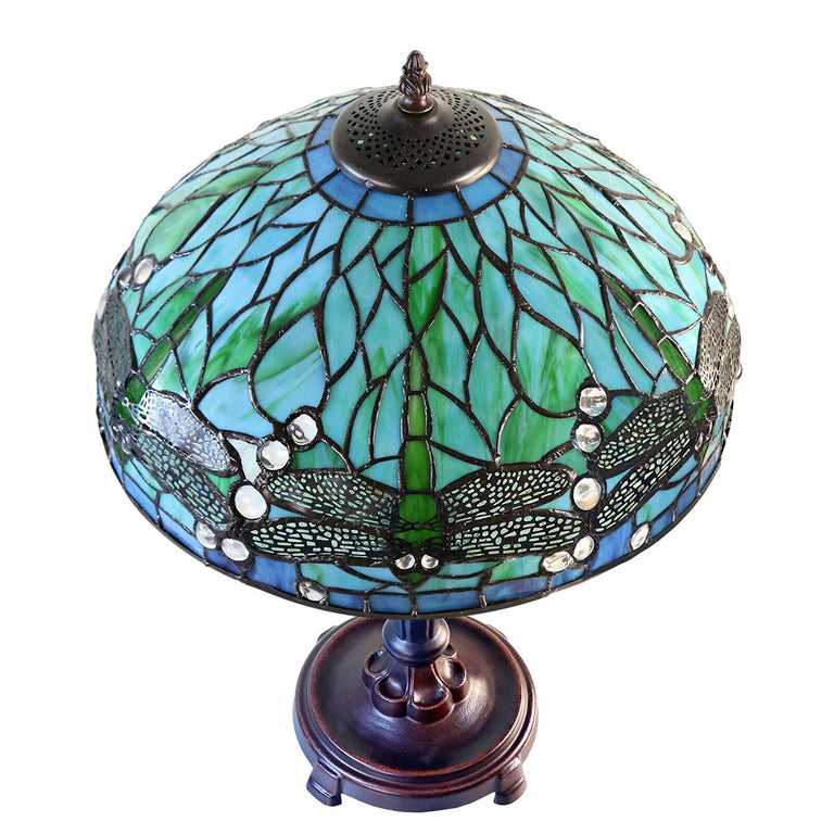 Sylvia Dragonfly Tiffany Table Lamp 14" - TL-14595A-A616