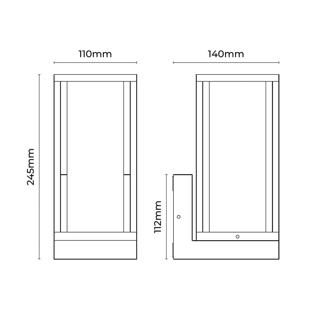 Arlo Frame Outdoor Wall Light Black - LLOL003
