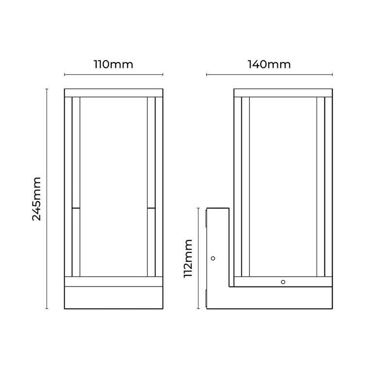 Arlo Frame Outdoor Wall Light Black - LLOL003
