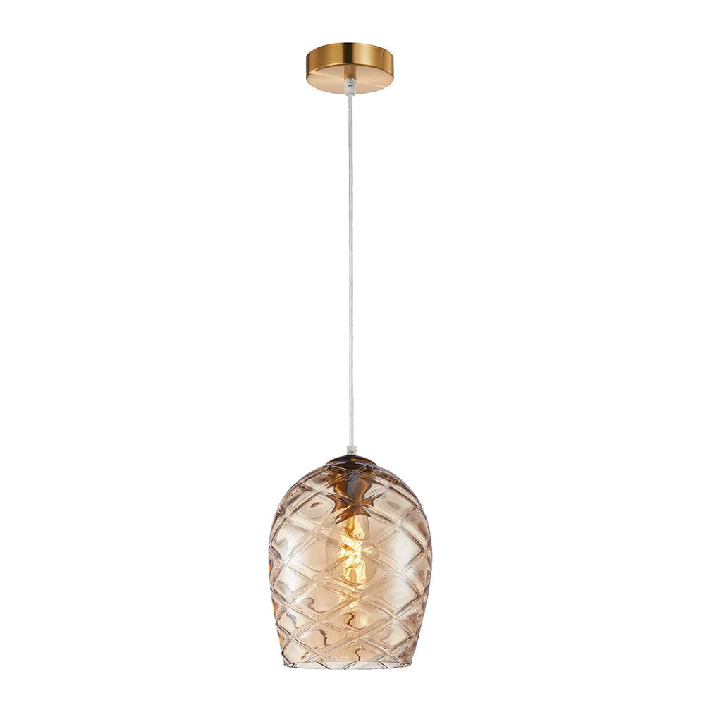 Neta Interior Wine Glass Shade Segmented Pendant Amber - NETA2