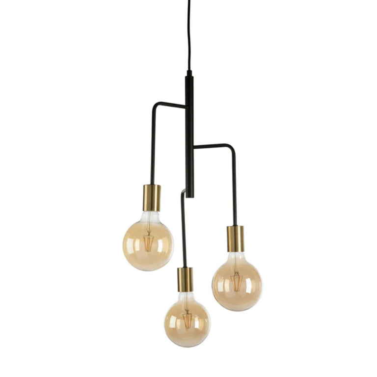 Brigida 3 Light Pendant Black/Gold - BRIGIDA-3L GLD
