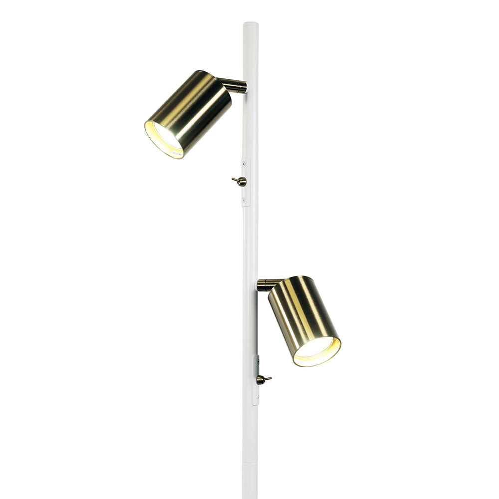 Ponte Adjustable Floor Lamp White / Satin Brass - SL98743SW