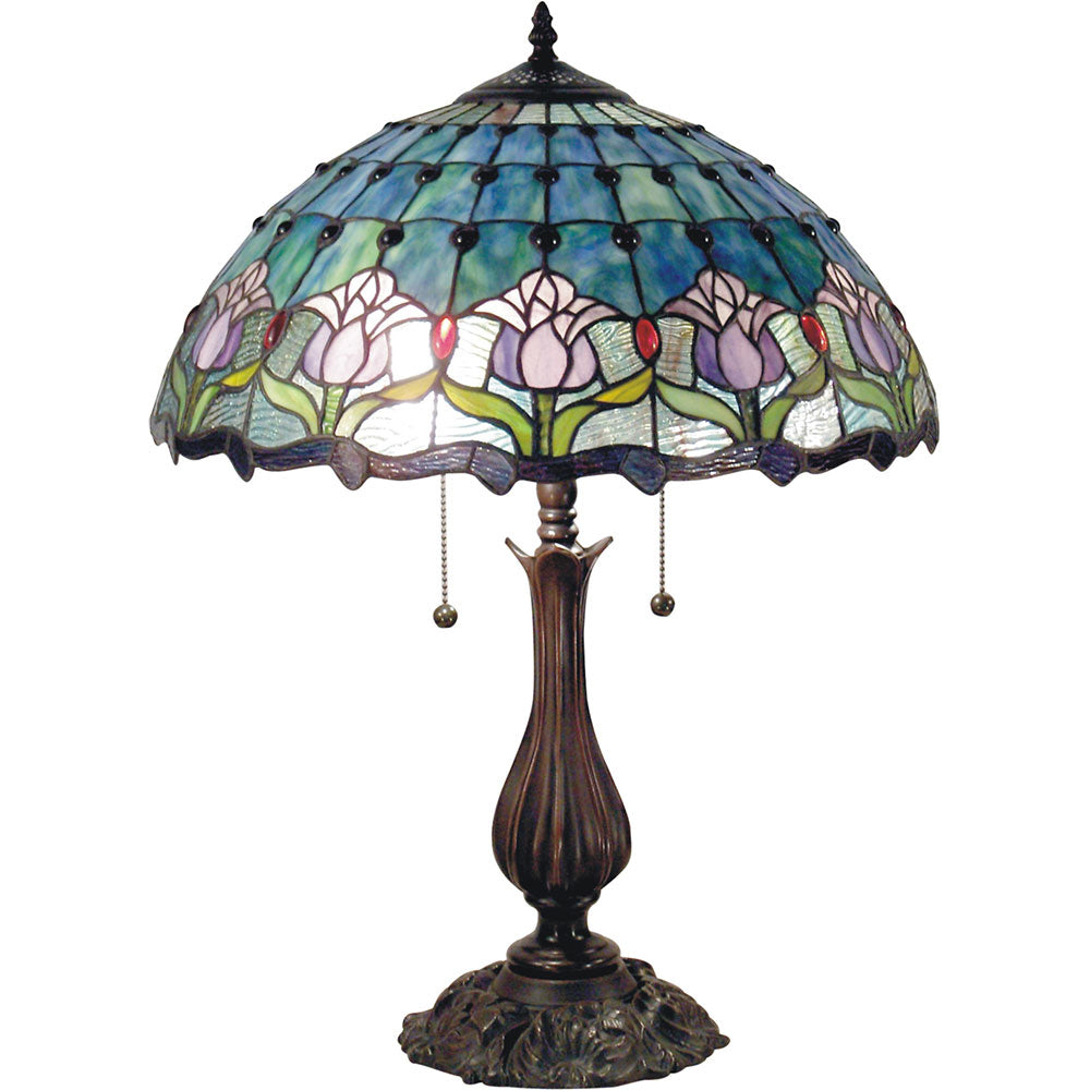 Mauve Tulip Tiffany Table Lamp Large - TL-17235A-KG