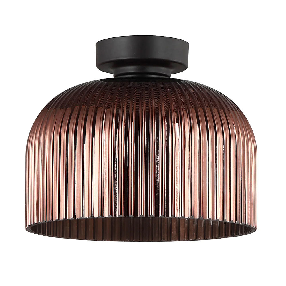 Diyvintaj DIY Dome Ribbed Glass Batten Ceiling Light Copper - DIYVINTAJ4
