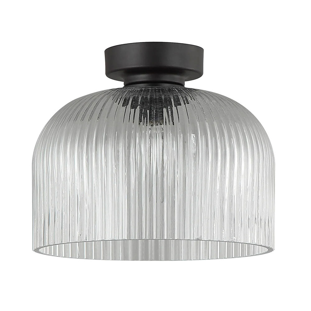 Diyvintaj DIY Dome Ribbed Glass Batten Ceiling Light Clear - DIYVINTAJ6