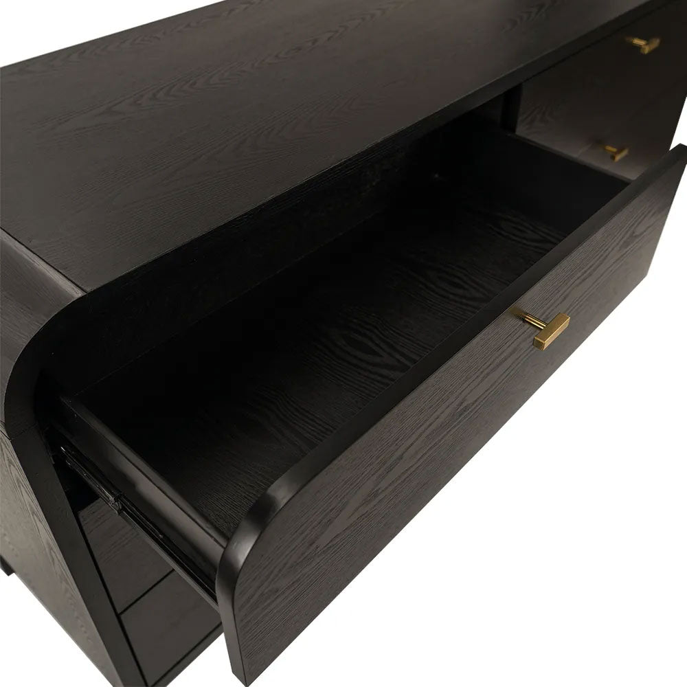 Chisholm 6 Drawer Chest Table Black - 33041