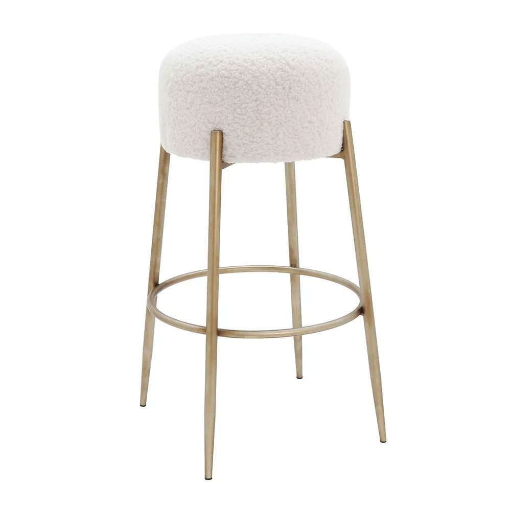 Nino Kitchen Stool White Boucle - 33327