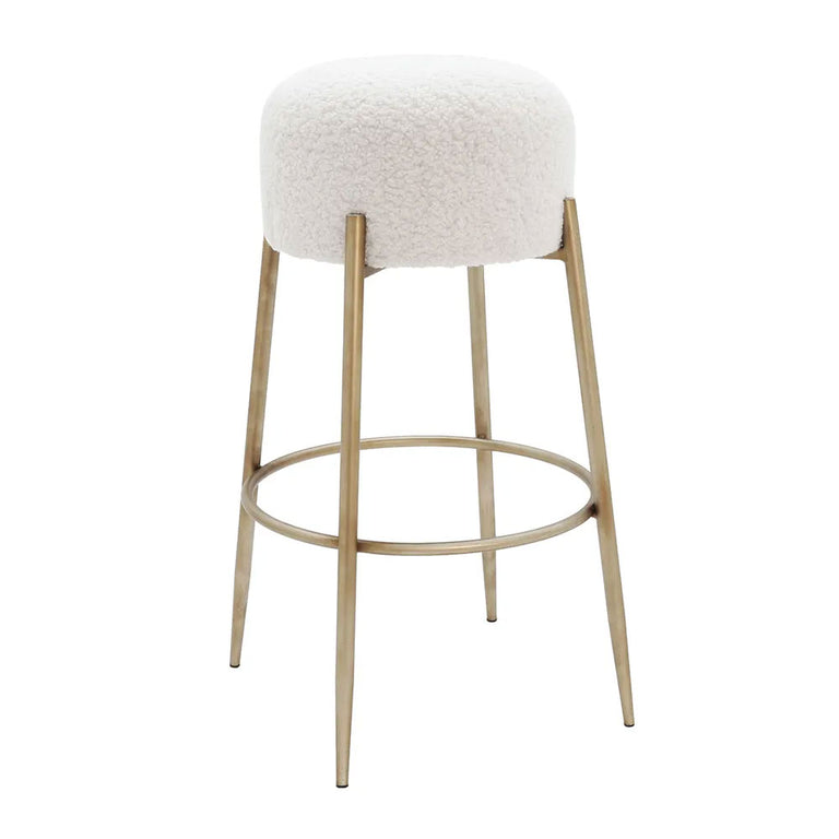 Nino Kitchen Stool White Boucle - 33327