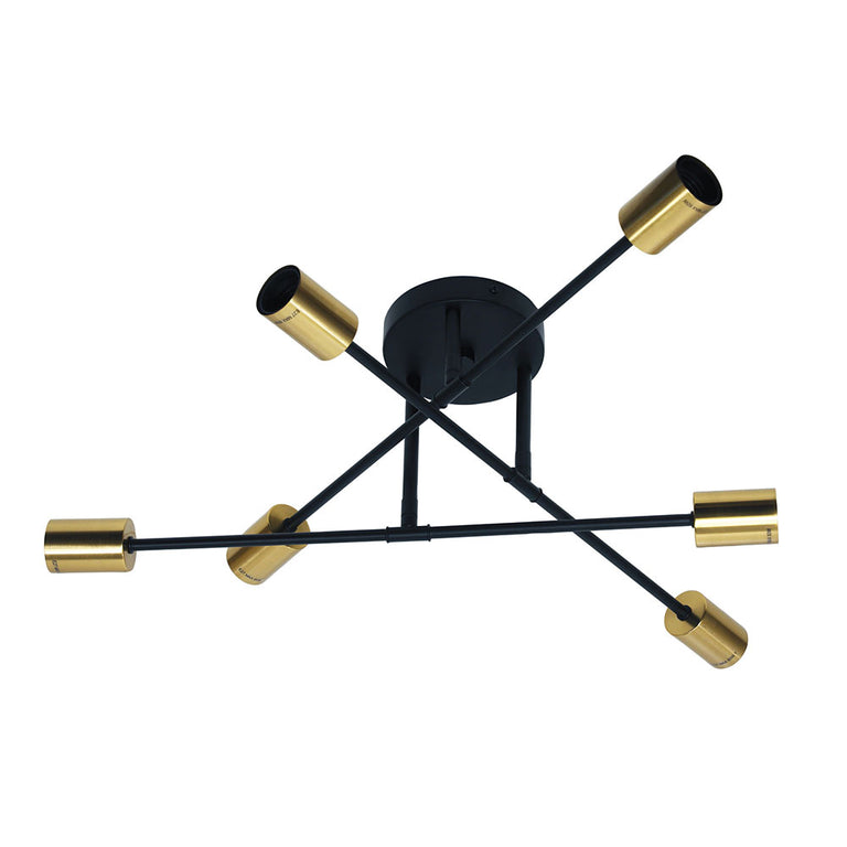 Muna.6 6 Light Close - To - Ceiling Black / Satin Barss - OL63296SB