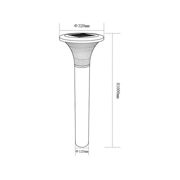 Robust Aluminium Solar LED Bollard Light Black - SLDBL0024/BLK-TC