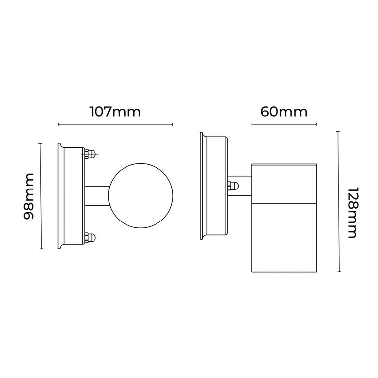 Zyven Fixed Single LED Outdoor Wall Light Black / Tri-Colour - LLOL034BK