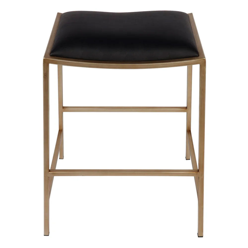 Kai Kitchen Stool Vegan Leather Black / Gold - 32864