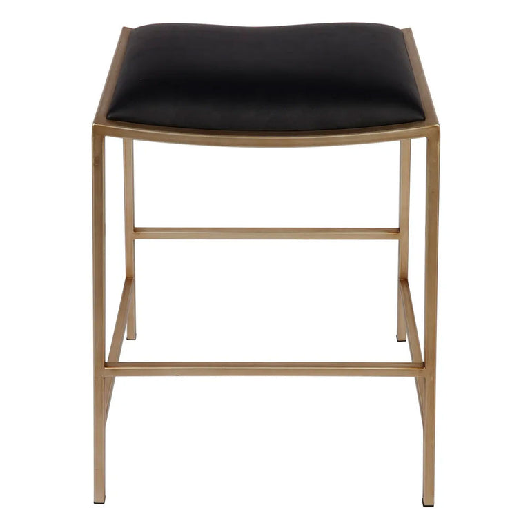 Kai Kitchen Stool Vegan Leather Black / Gold - 32864