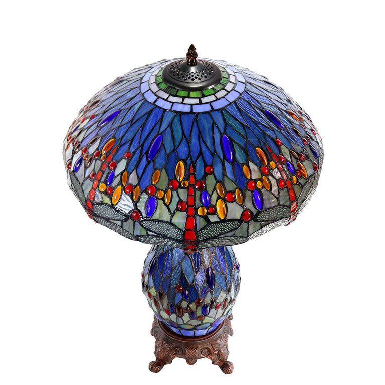 Dragonia Tiffany Table Lamp Blue - TL-N18018-NBL