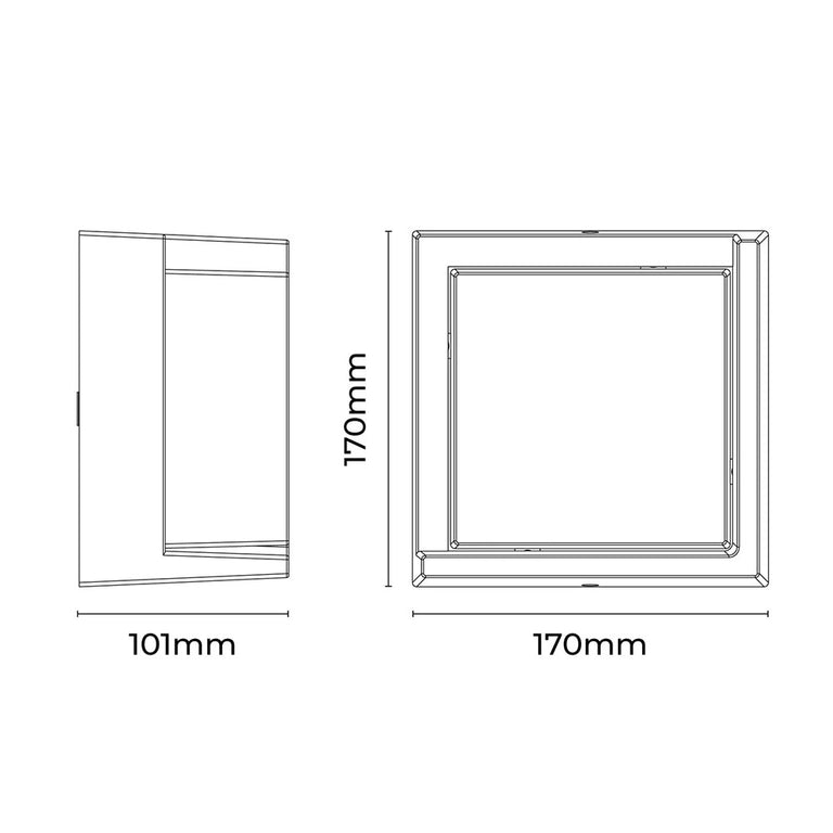Tivor Square CCT LED Outdoor Wall Light Black - LLOL019