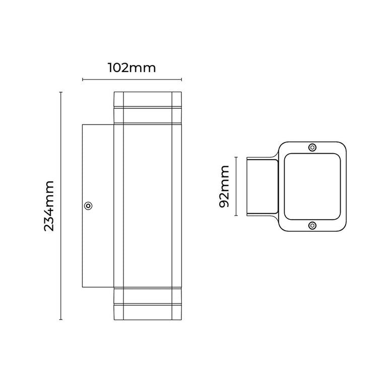 Rivo Up and Down LED CCT Outdoor Wall Light Charcoal - LLOL013