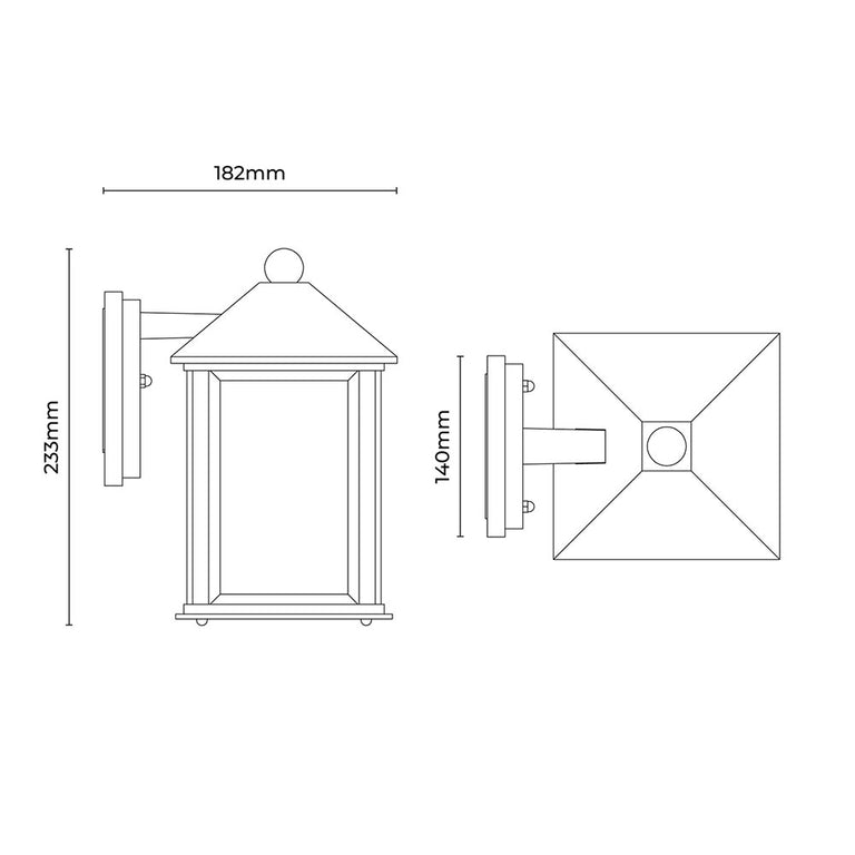 Thano Outdoor Wall Light Black - LLOL015