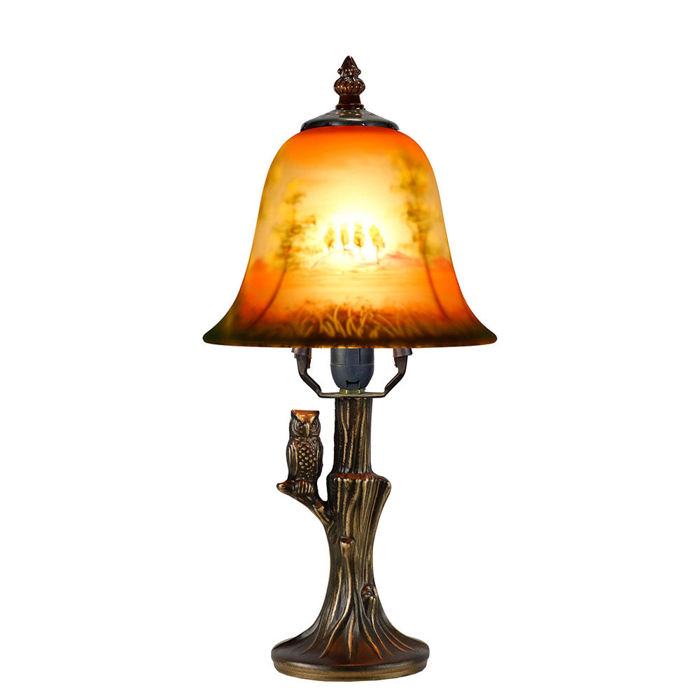 Hand Painted Tiffany Table Lamp Owl - TA-15149
