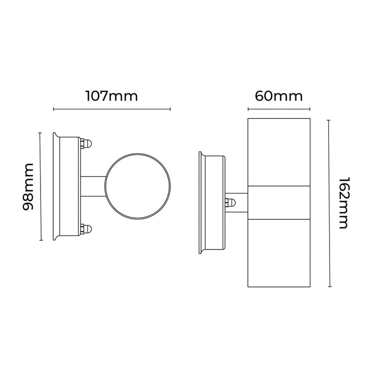Zyven 2 Light Up and Down LED Outdoor Wall Light White / Tri-Colour - LLOL033W