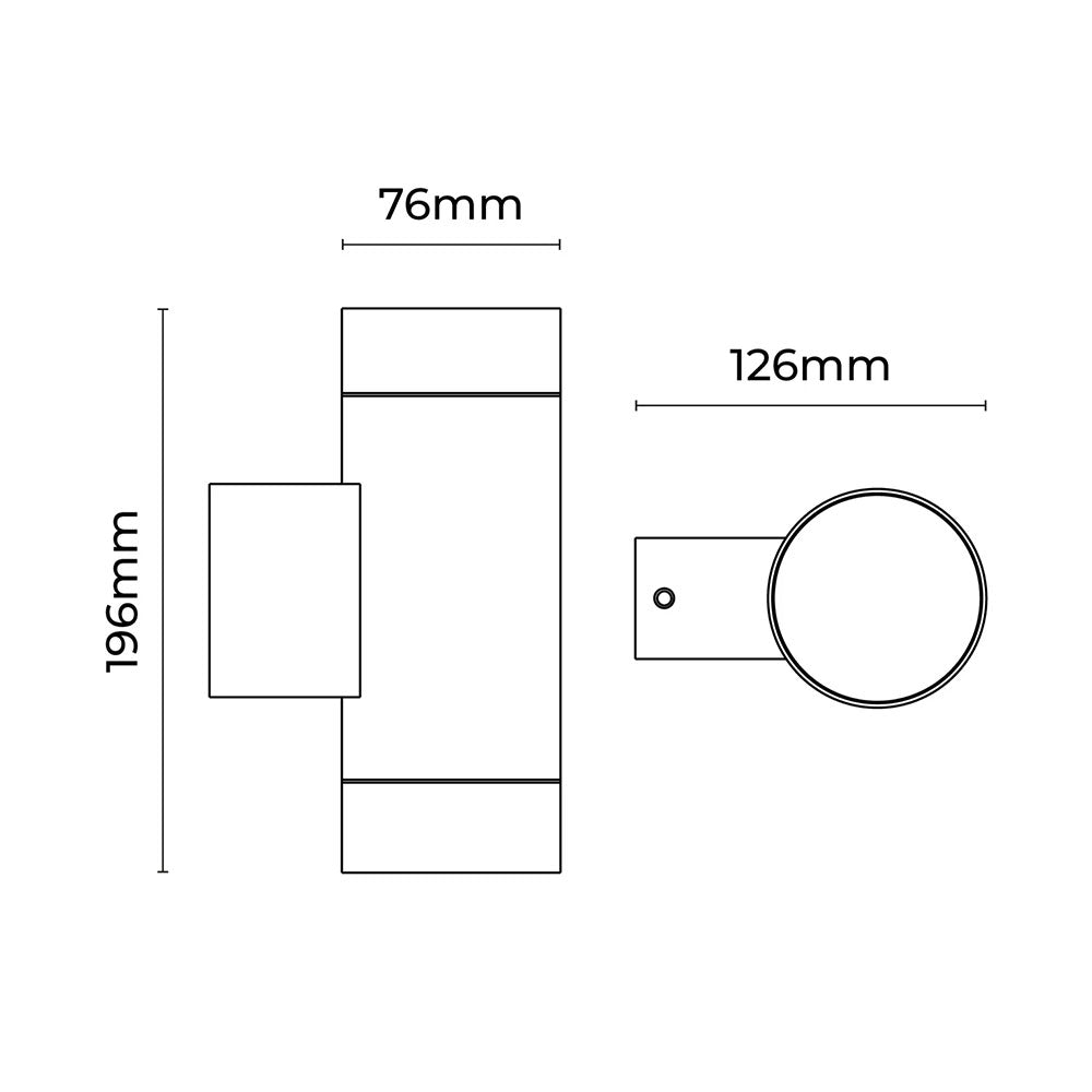 Truvo CCT LED Up and Down Outdoor Wall Light Black - LLOL038BK