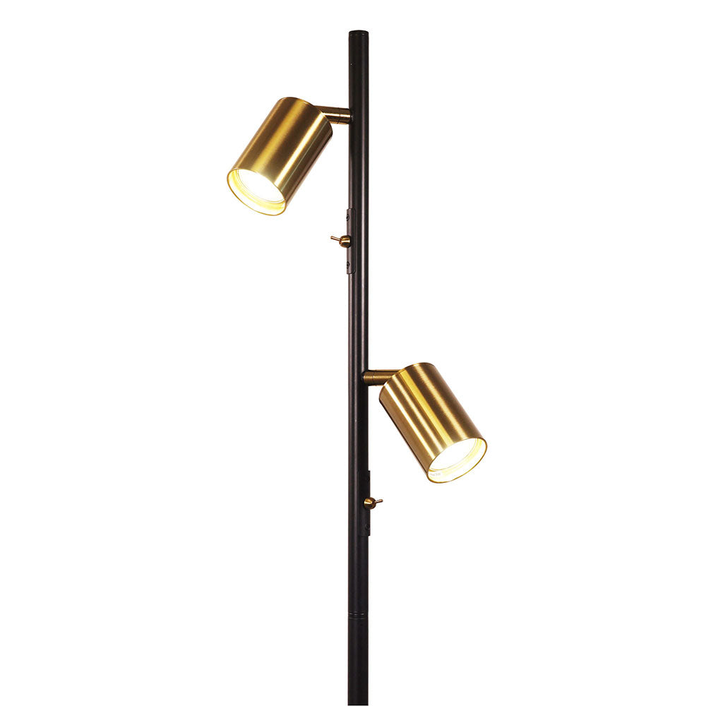Ponte Adjustable Floor Lamp Black / Satin Brass - SL98743SB