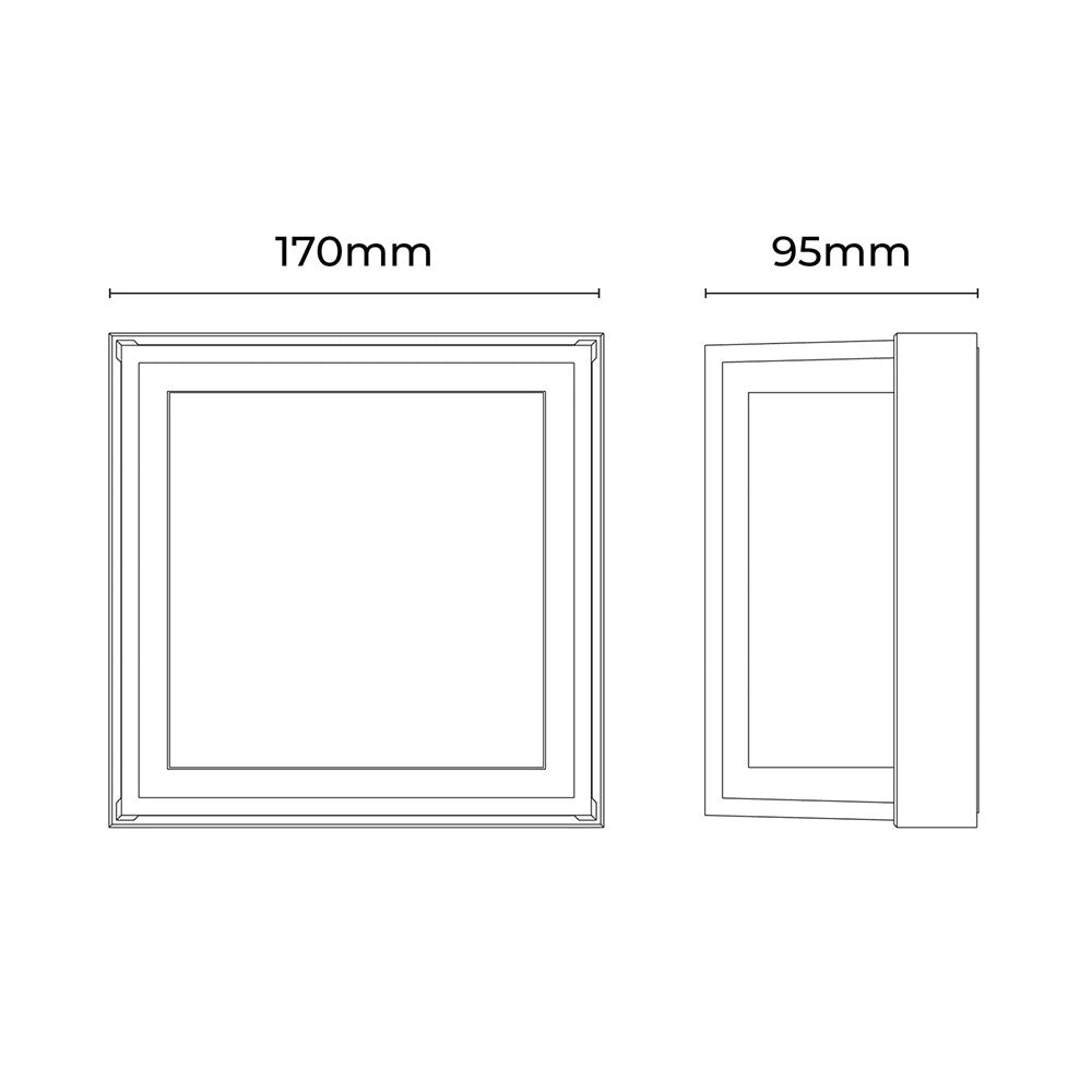 Clyro Frame CCT LED Outdoor Wall Light Black - LLOL021