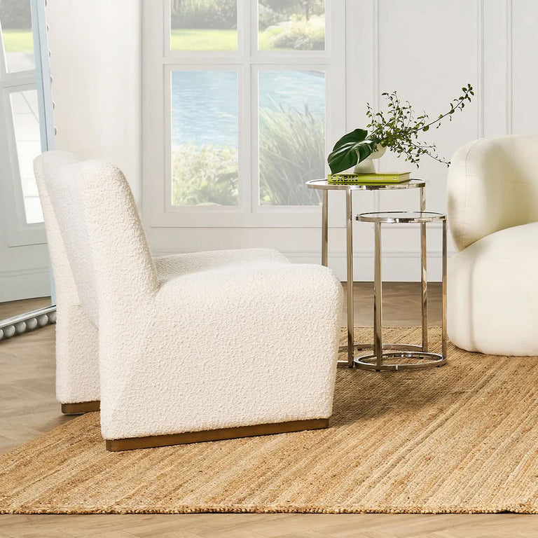 Beau Occasional Chair White Boucle - 33072