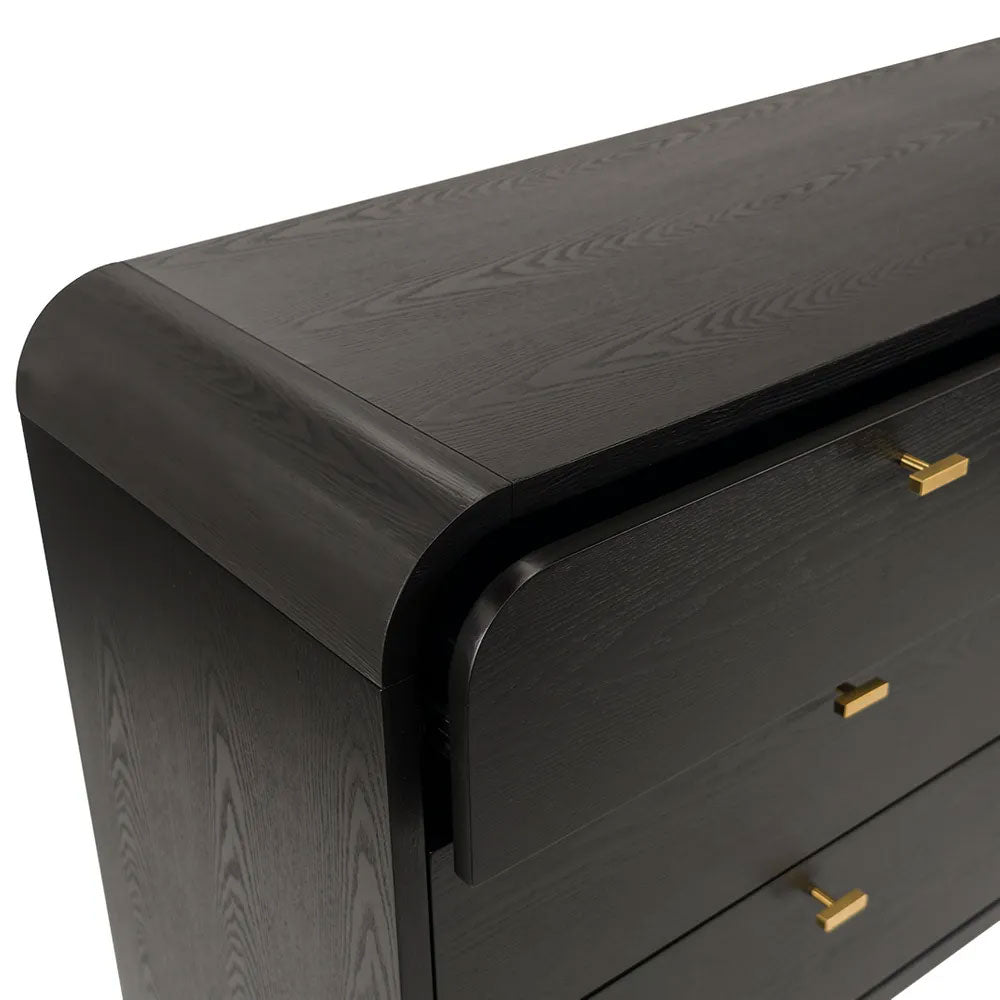 Chisholm 6 Drawer Chest Table Black - 33041