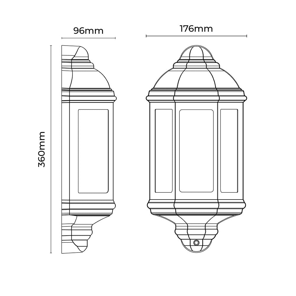 Avara Outdoor Wall Sconce With Sensor Black - LLOL041BK
