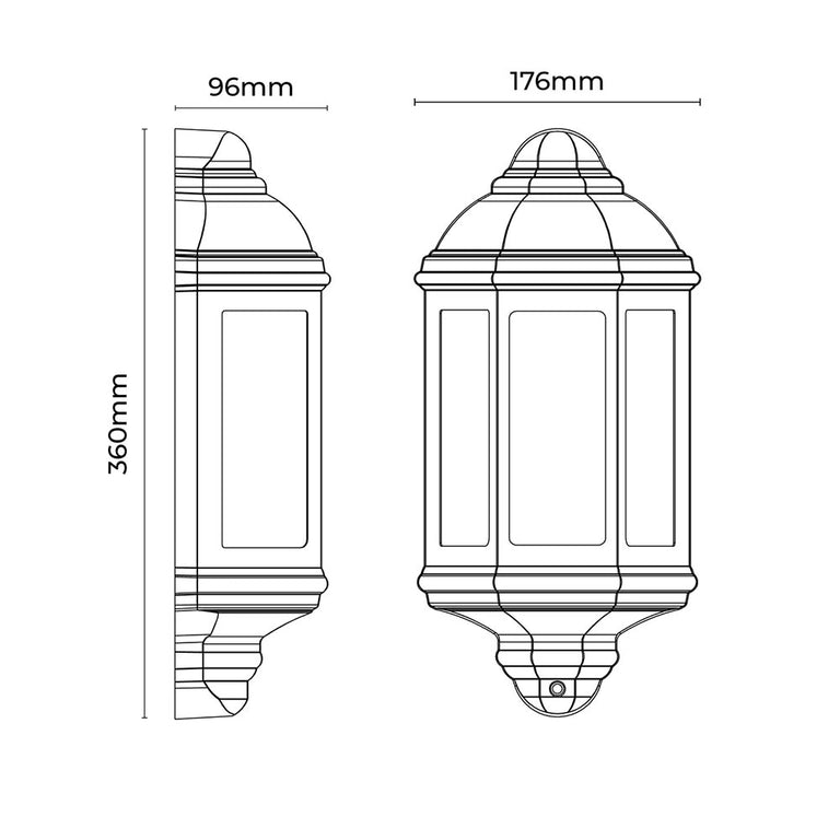 Avara Outdoor Wall Sconce With Sensor Black - LLOL041BK