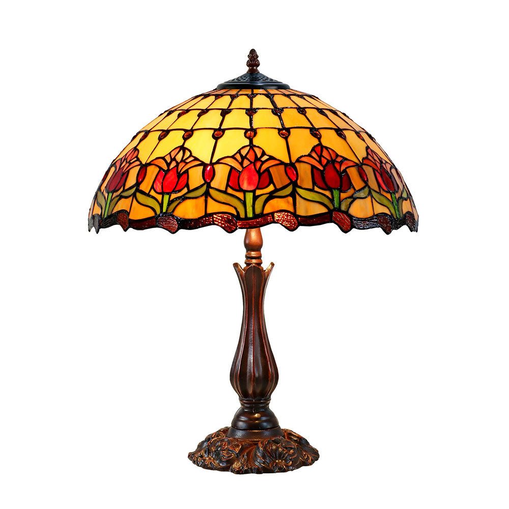 Red Tulip Tiffany Table Lamp Large - TL-17235-KG