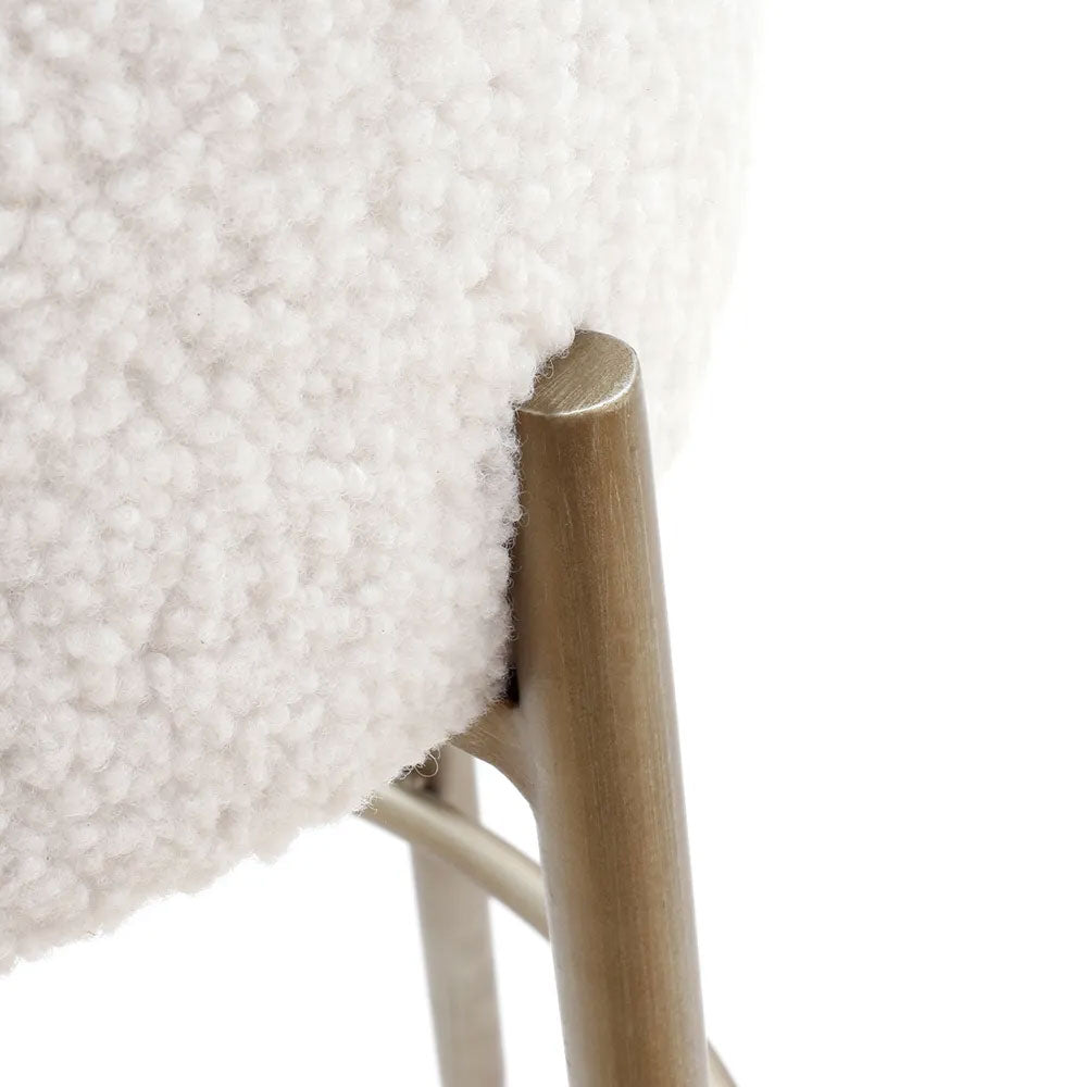 Nino Kitchen Stool White Boucle - 33327