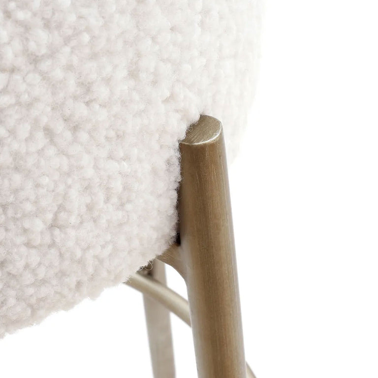 Nino Kitchen Stool White Boucle - 33327
