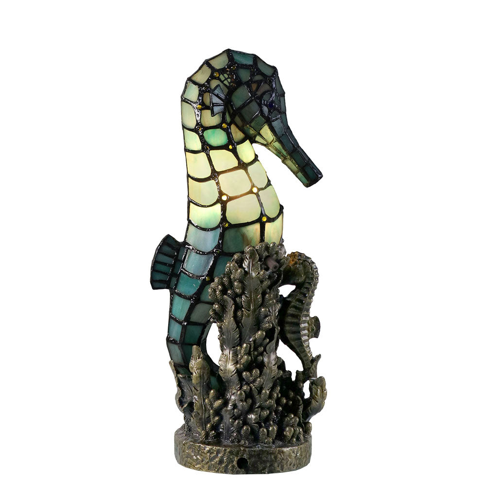 Seahorse Tiffany Table Lamp Blue Turquoise - TL-N14623