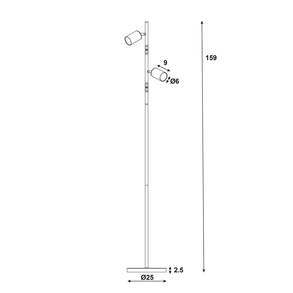 Ponte Adjustable Floor Lamp White / Satin Brass - SL98743SW
