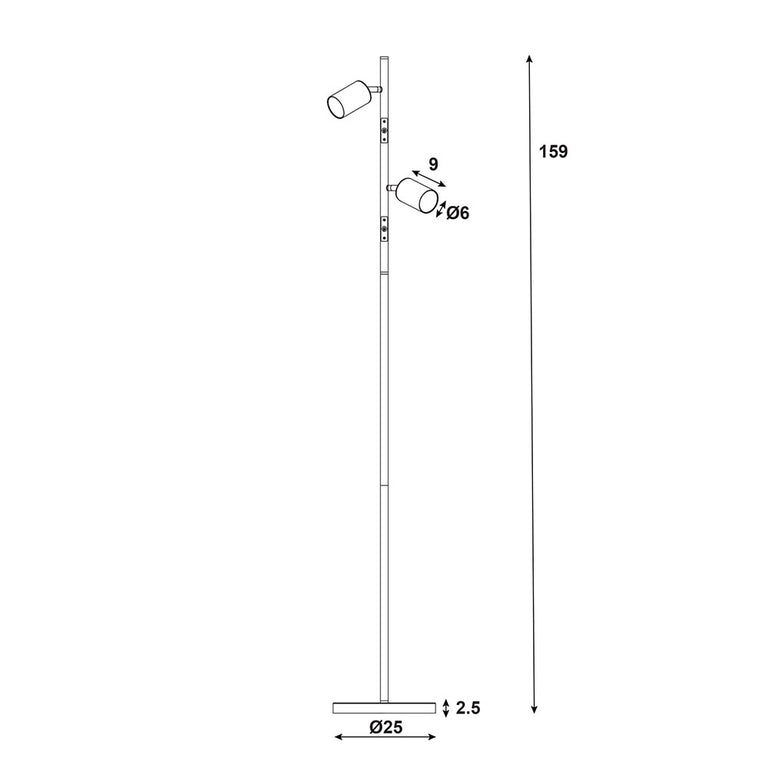 Ponte Adjustable Floor Lamp White / Satin Brass - SL98743SW