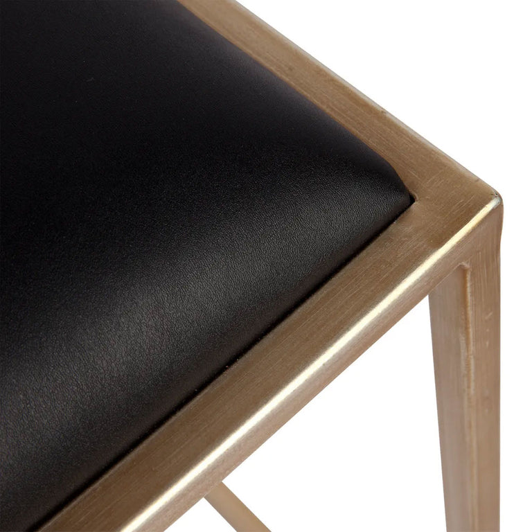 Kai Kitchen Stool Vegan Leather Black / Gold - 32864