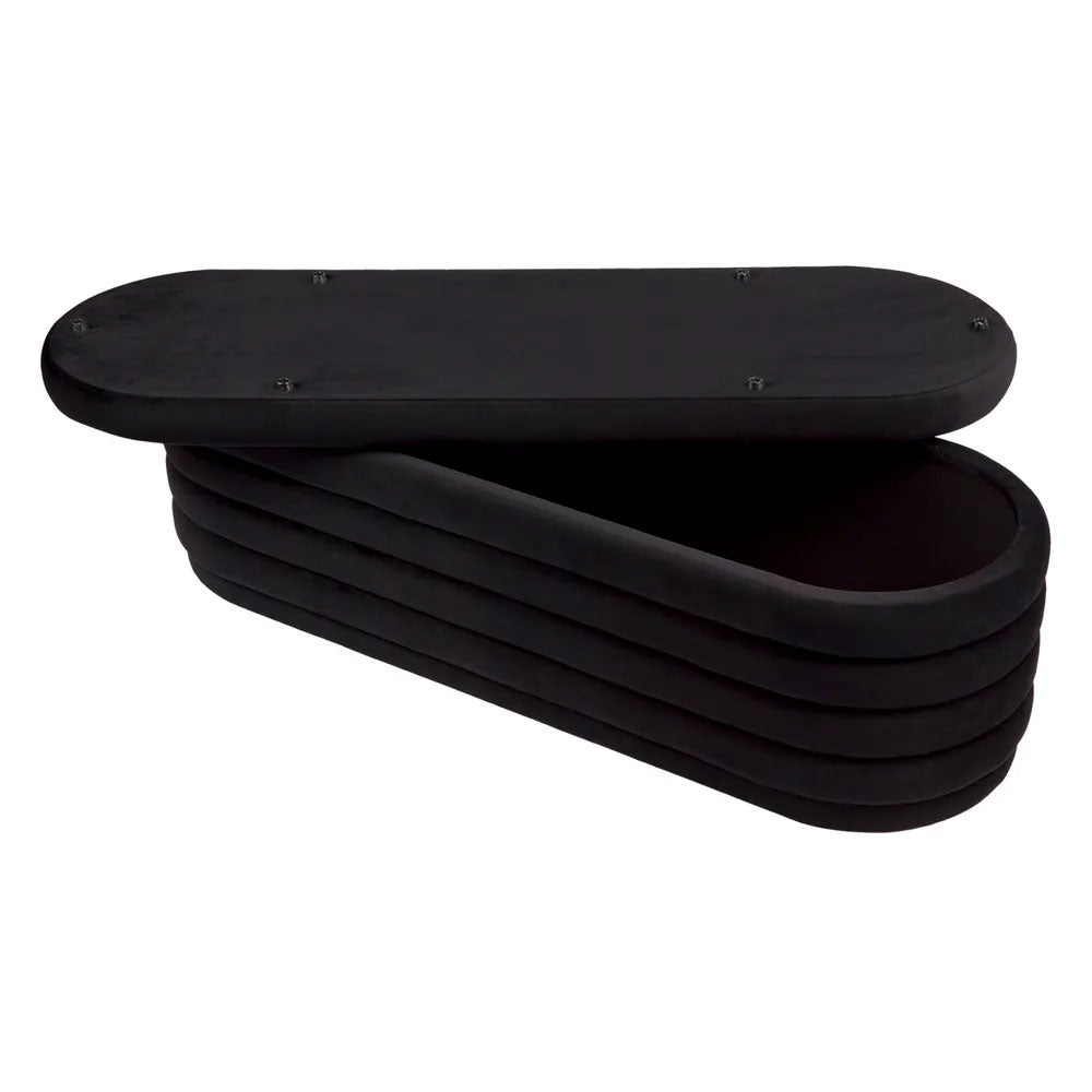 Demi Storage Bench Ottoman Black Velvet - 32859