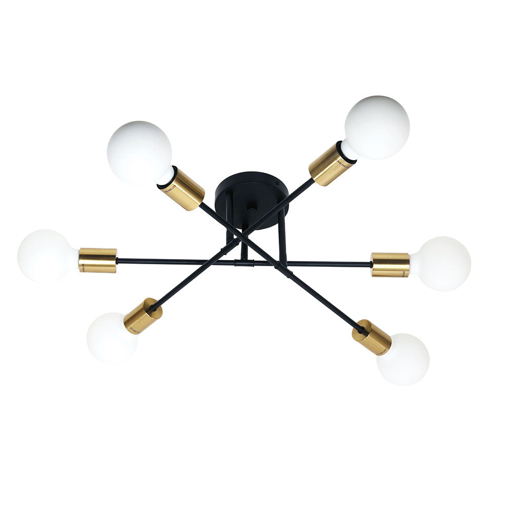 Muna.6 6 Light Close - To - Ceiling Black / Satin Barss - OL63296SB