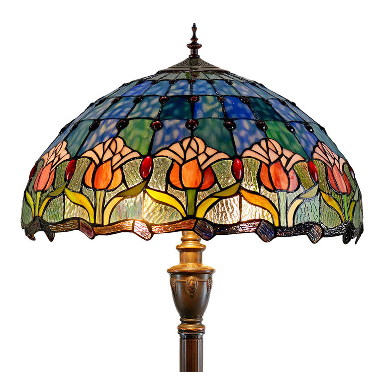 Mauve Tulip 20' Tiffany Floor Lamp - TL-F20235A-KG