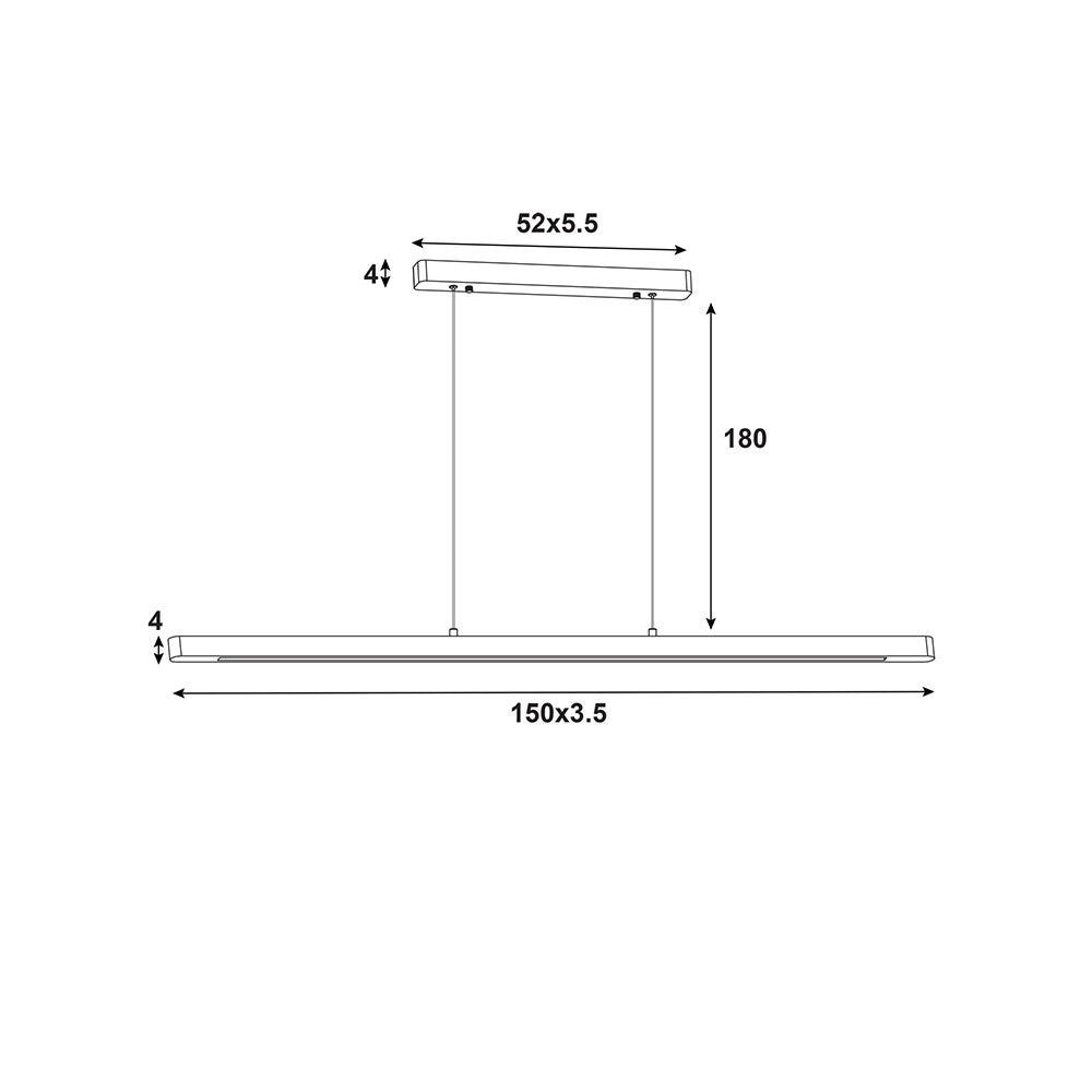 Alpha 150 LED Linear Pendant Ash Wood / Tri-Colour - OL60690/1500