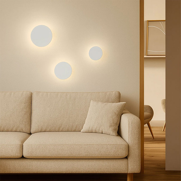 Orlan 250mm LED Colour-Shifting Disc Wall Sconce White Large - LLOL045W