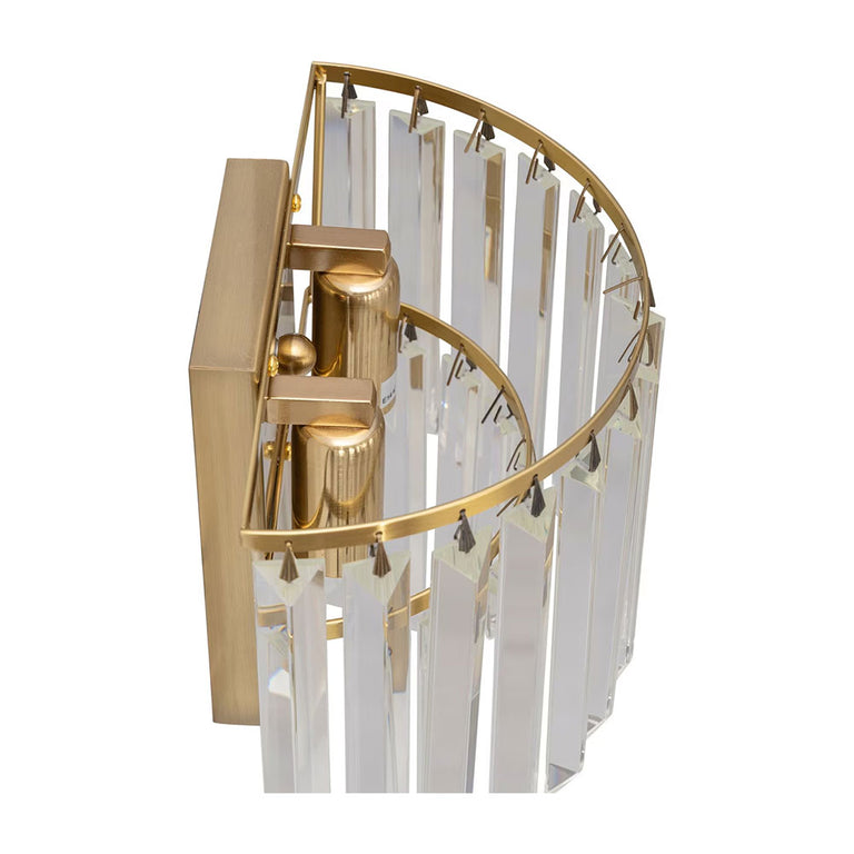 Celestial 2 Light 2 Tier Crystal Glass Wall Bracket Satin Brass - LOI1001601