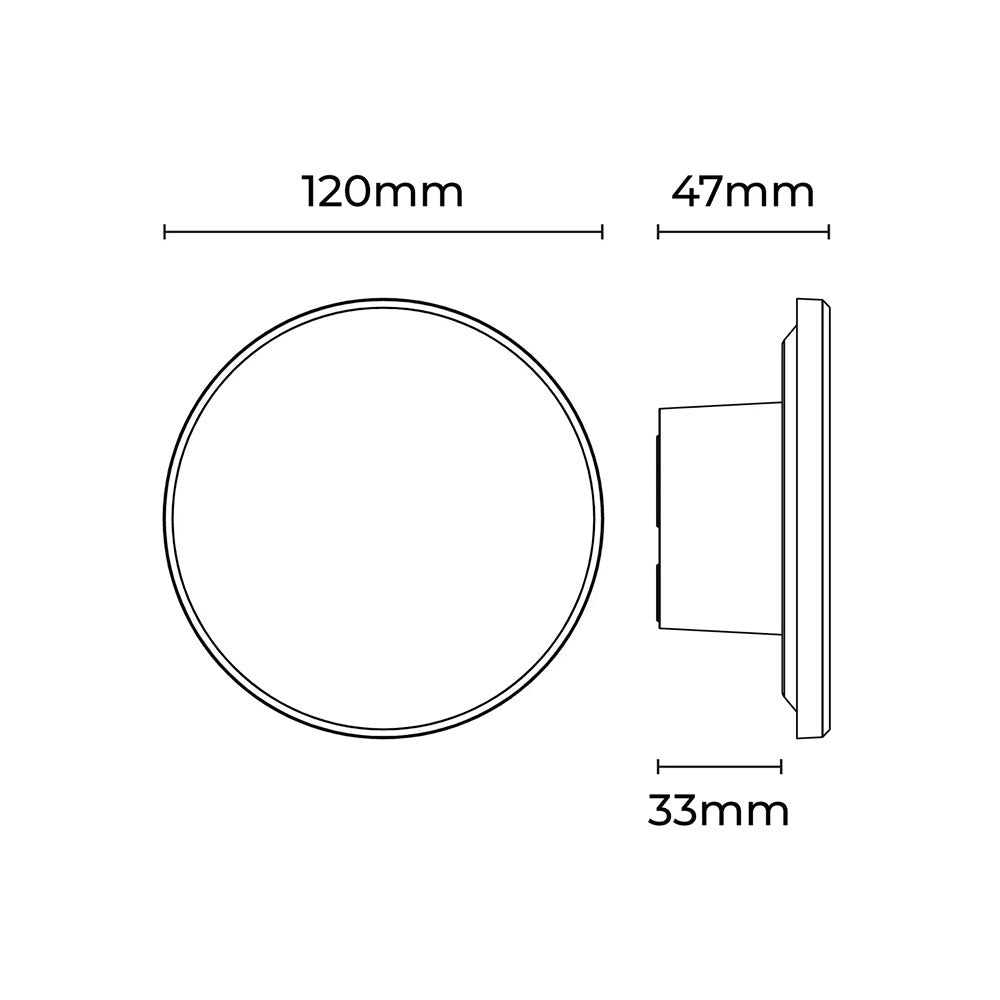 Orlan 120mm LED Colour-Shifting Disc Wall Sconce Black Small - LLOL043BK