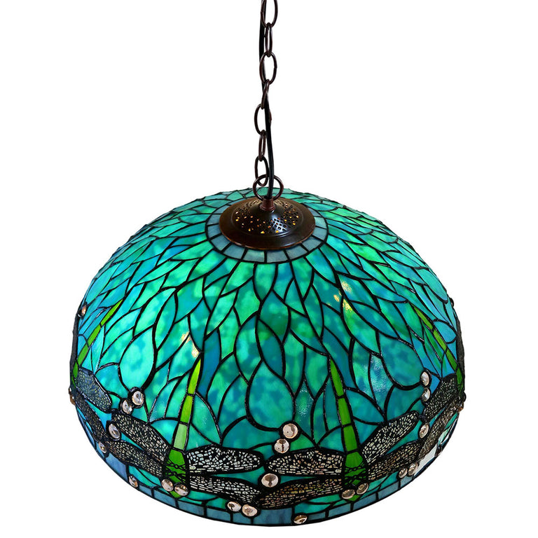 Sylvia Dragonfly Tiffany Hanging Pendant - HL-20595A-3CD