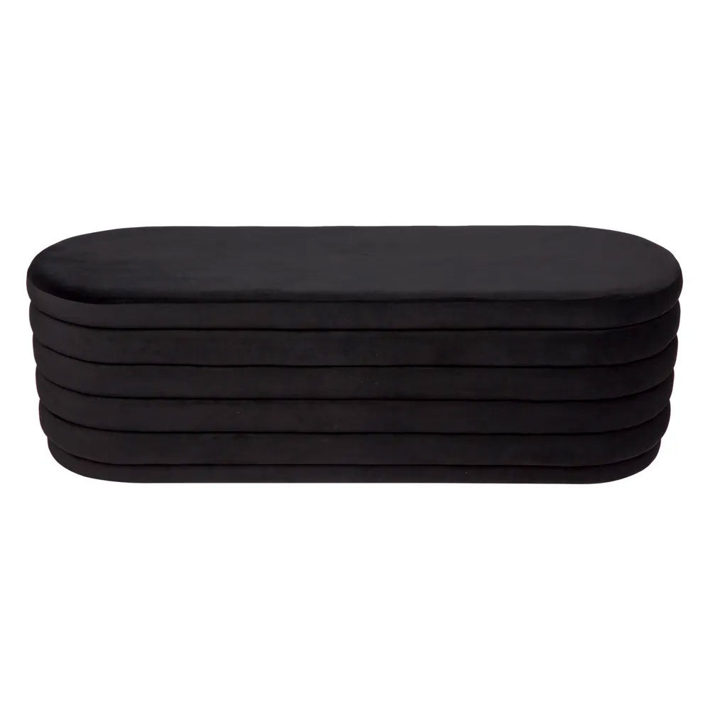 Demi Storage Bench Ottoman Black Velvet - 32859