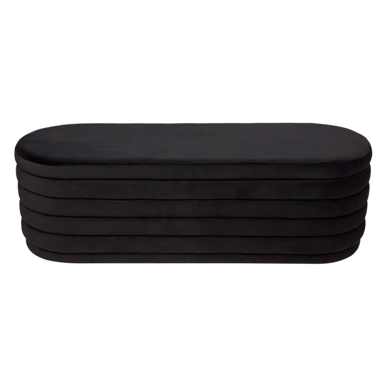 Demi Storage Bench Ottoman Black Velvet - 32859