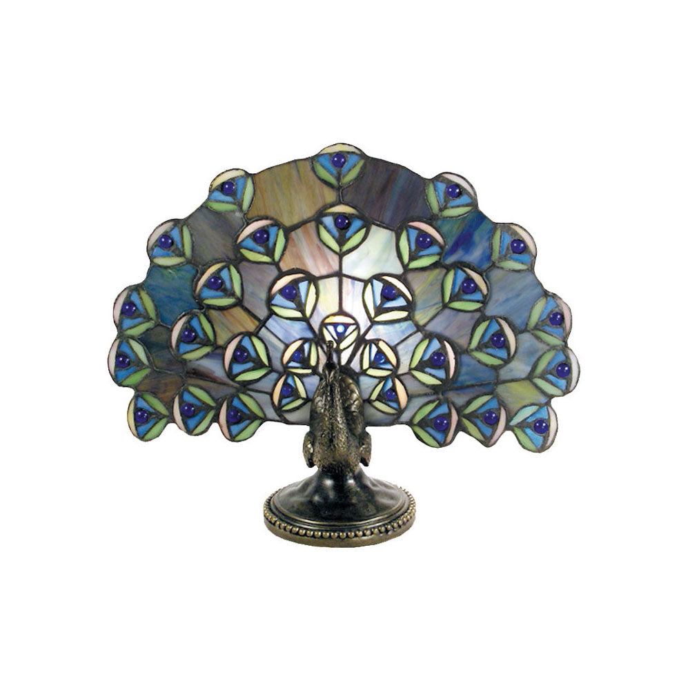 Peacock Tiffany Table Lamp Blue Turquoise - TL-QN2816