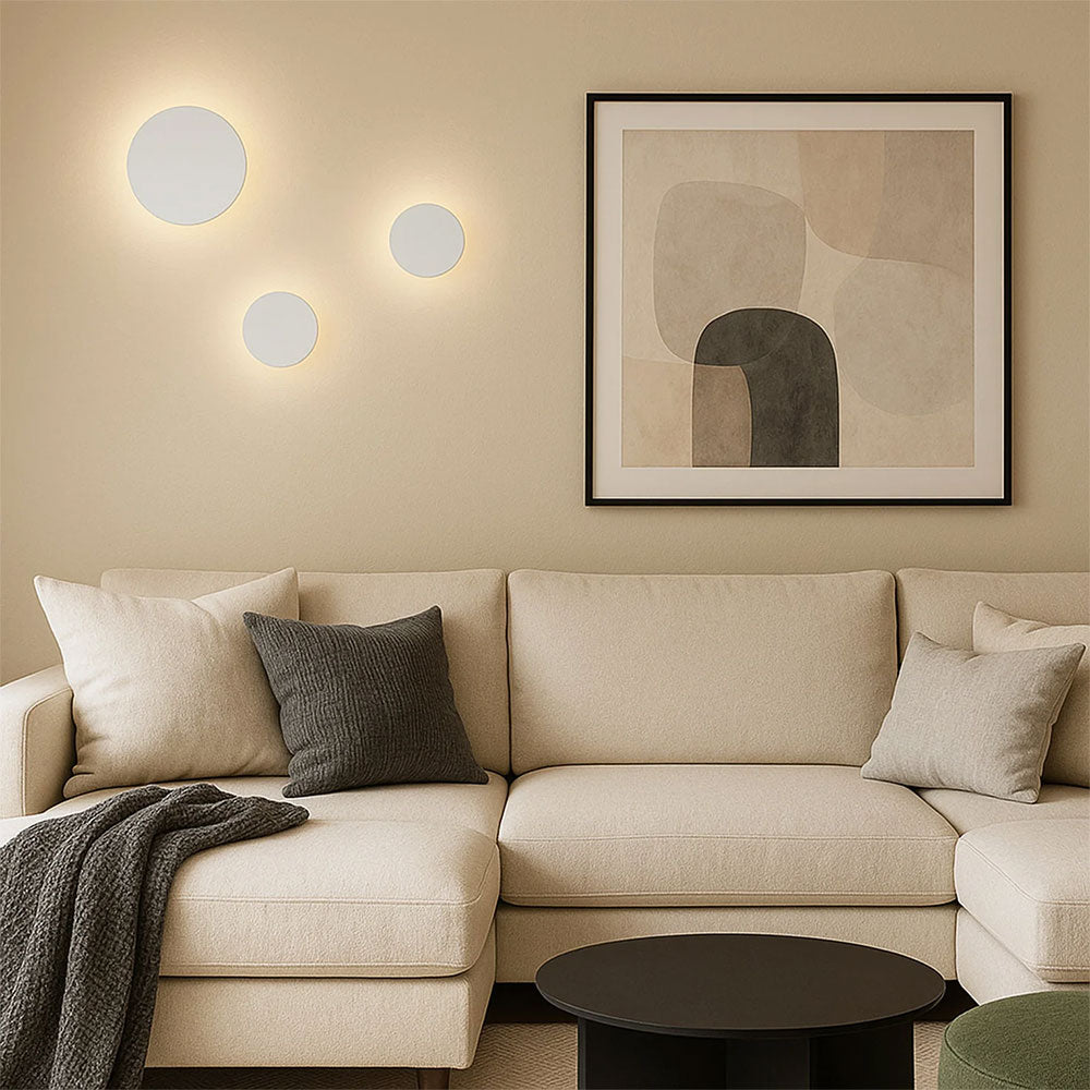 Orlan 250mm LED Colour-Shifting Disc Wall Sconce White Large - LLOL045W